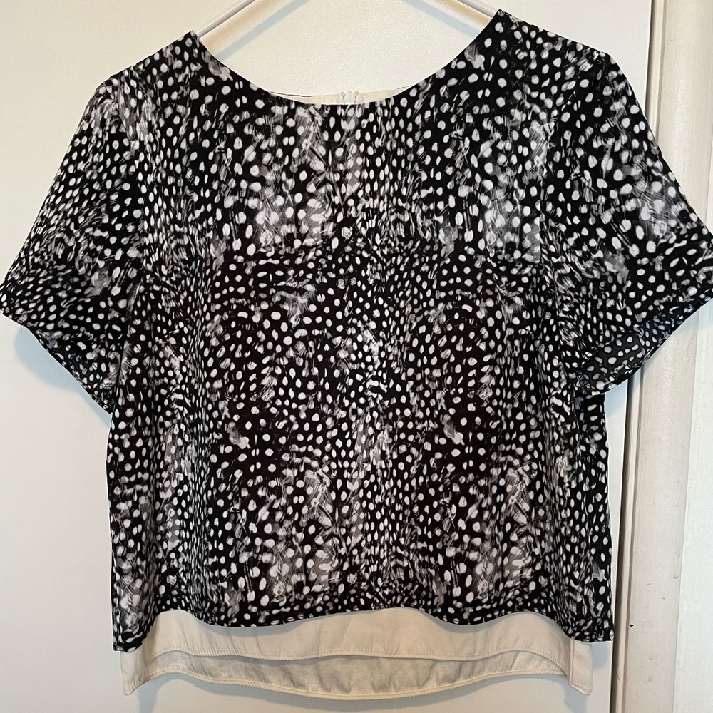 Topshop feather print layered blouse